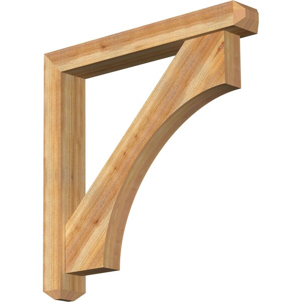 Ekena Millwork Westlake Craftsman Rough Sawn Bracket w/ Offset Brace, Western Red Cedar, 6"W x 42"D x 42"H BKT0604X42X42WTL04RWR - main
